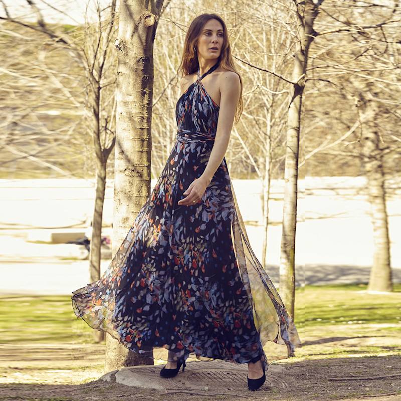 cutout maxi dresses Santiago Cut-Out Ruffle Maxi Dress Ice Blue