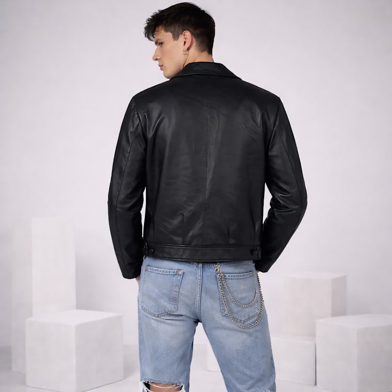 Thumbnail of Enticer Black Uniform Leather Jacket image
