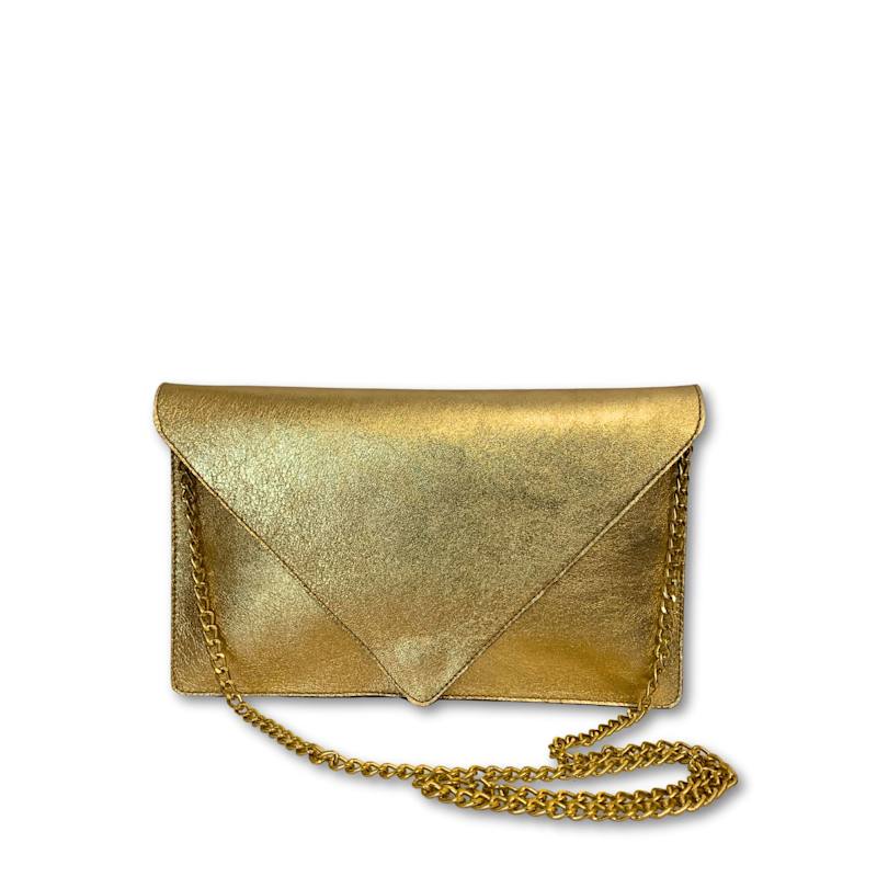 Thumbnail of Envelope Clutch Gold Leather With Chain image