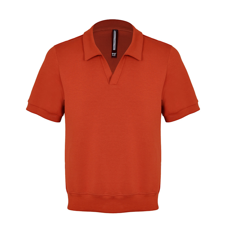 Thumbnail of Enzo Cotton V-Neck Polo - Orange image