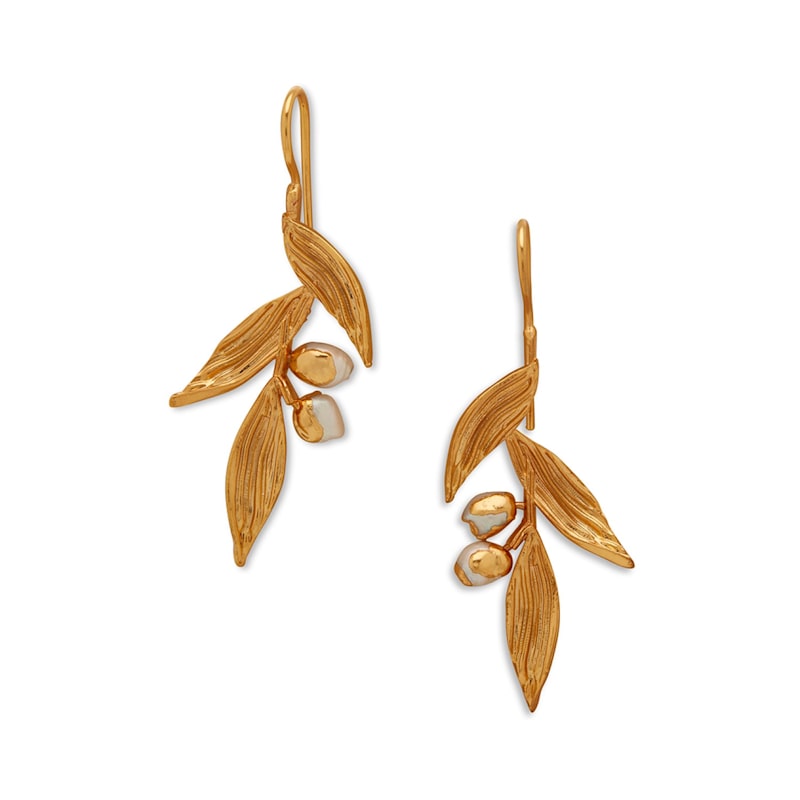 Thumbnail of Gold Haya Earrings With Baroque Pearls image