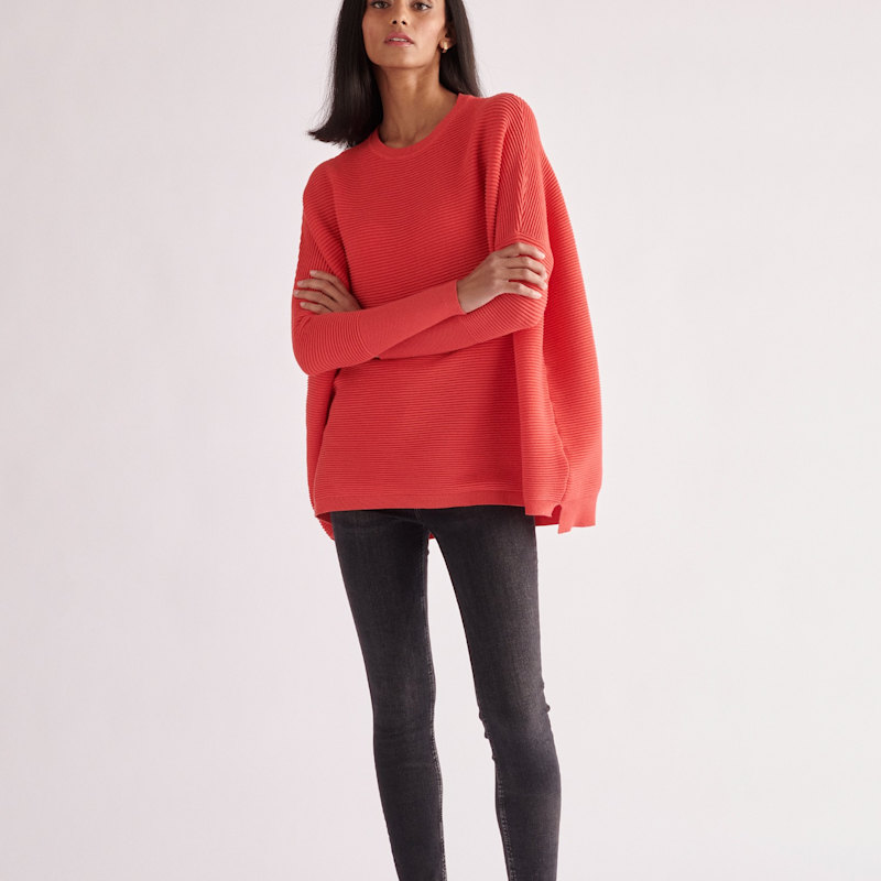 Thumbnail of Paisie Ribbed Jumper In Strawberry Pink image