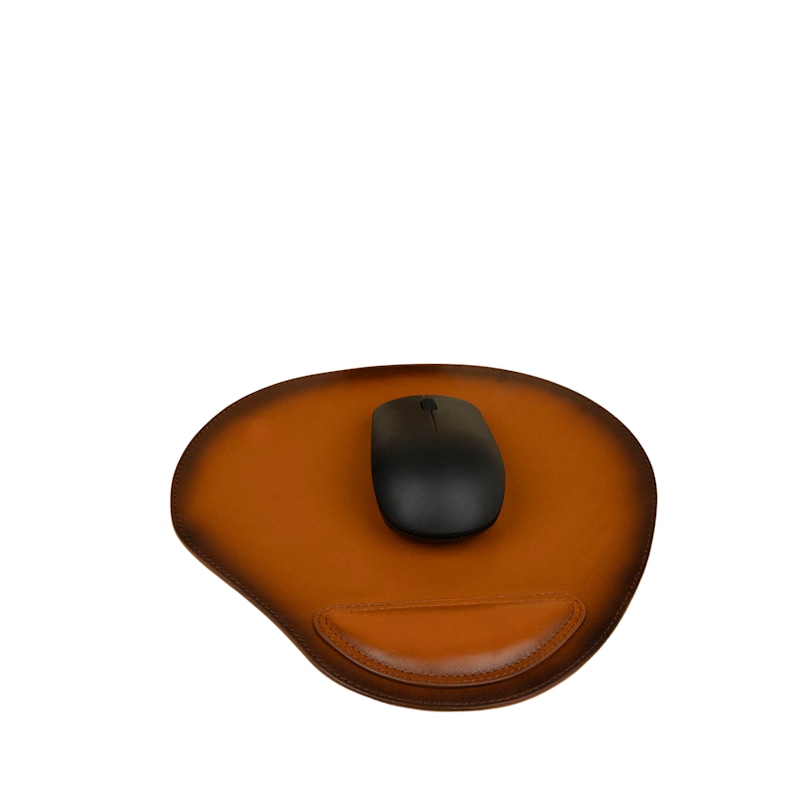Thumbnail of Ergonomic Leather Mouse Pad With Wrist Support - Rich Brown - Portland image