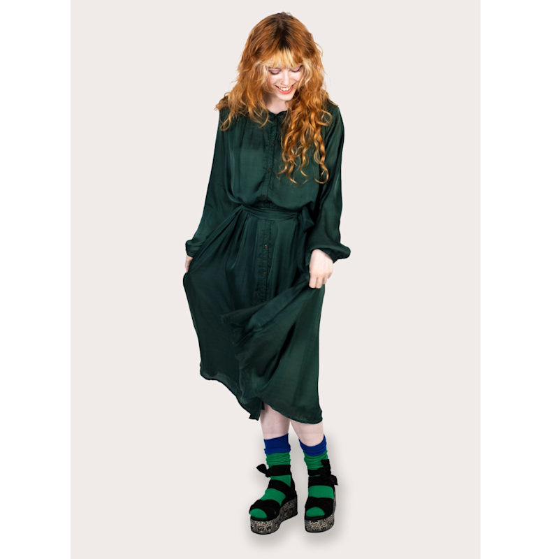 Thumbnail of Erika Green Midi Shirt Dress image