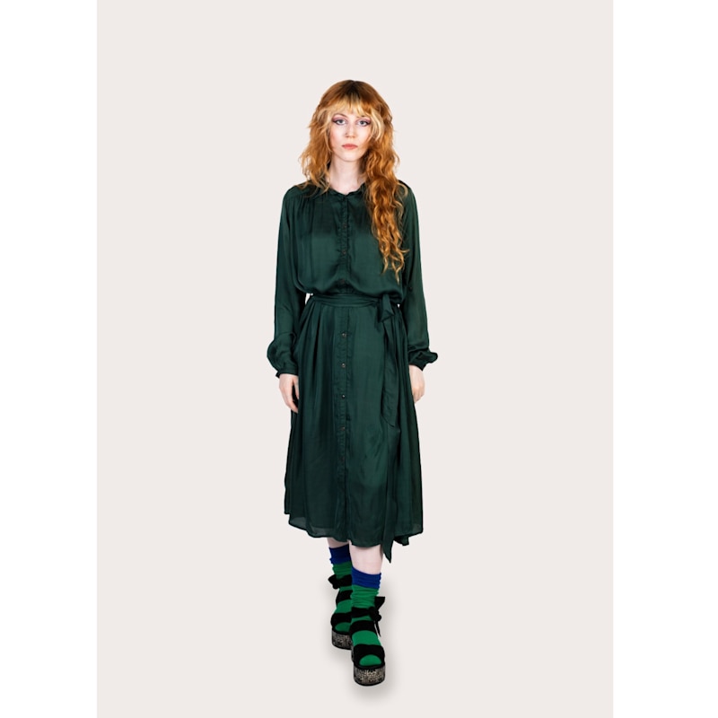 Thumbnail of Erika Green Midi Shirt Dress image