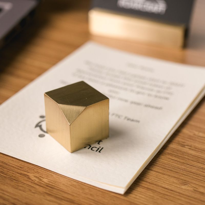 Thumbnail of Brass Cube Paper Weight image