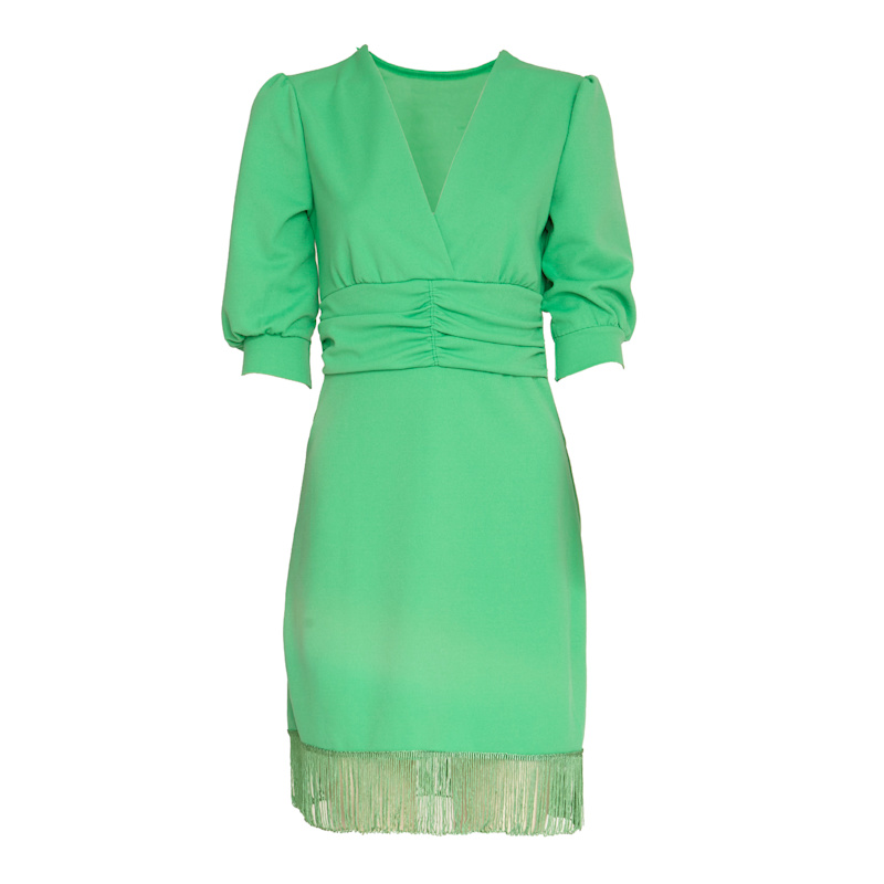 Sohuman Escu Green Mini Dress - Sustainable Luxury Party Style | SOHUMAN |  Wolf & Badger