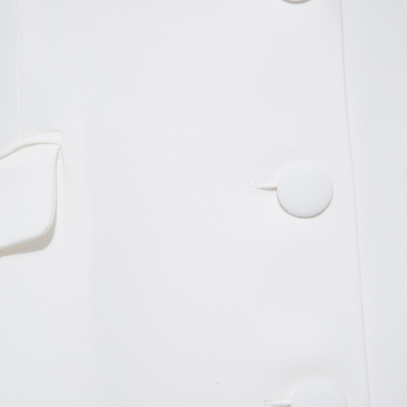 Thumbnail of Draped Sleeved Tailored Blazer Dress - White image