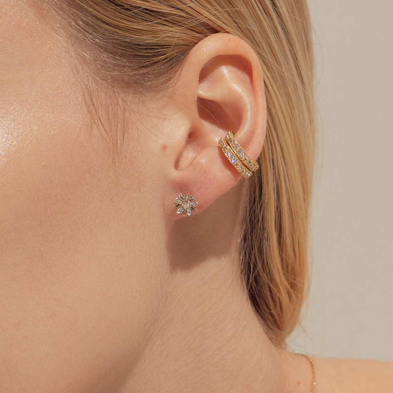 Thumbnail of Eternal Bloom™ Solid White Gold Diamond Flower Studs image