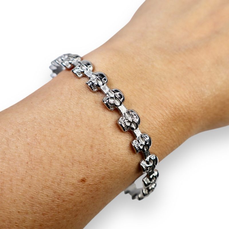 Thumbnail of Eternity Skull Bangle White Gold image