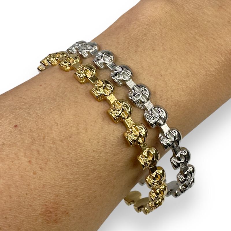 Thumbnail of Eternity Skull Bangle White Gold image