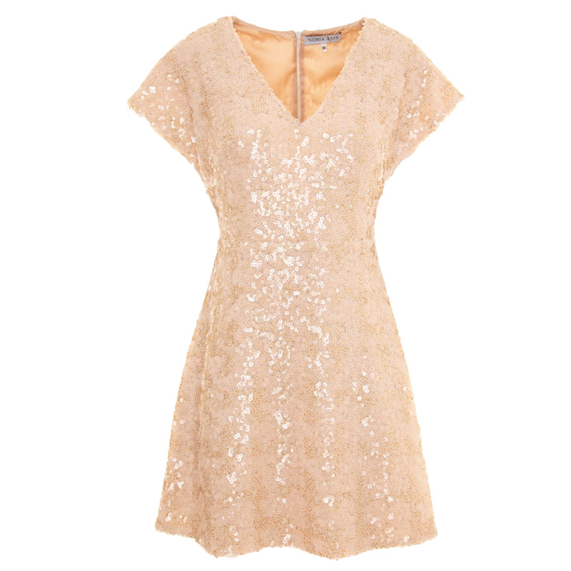 Etoile Mini Sequin Dress In Nude | Noria Anis | Wolf & Badger