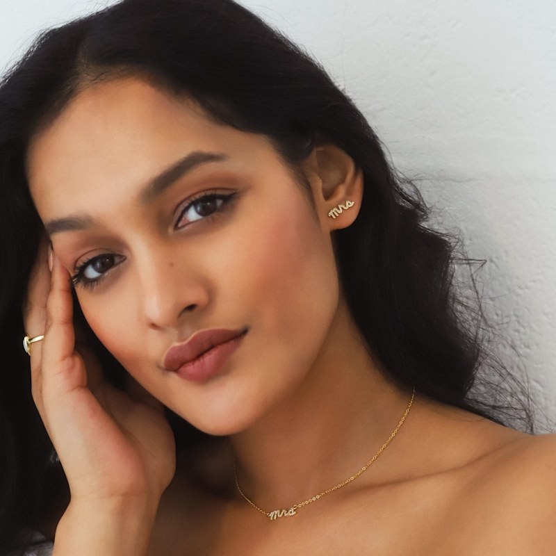 Ettie 'Mrs' Stud Earrings | Gold Plated | LUNA CHARLES | Wolf & Badger