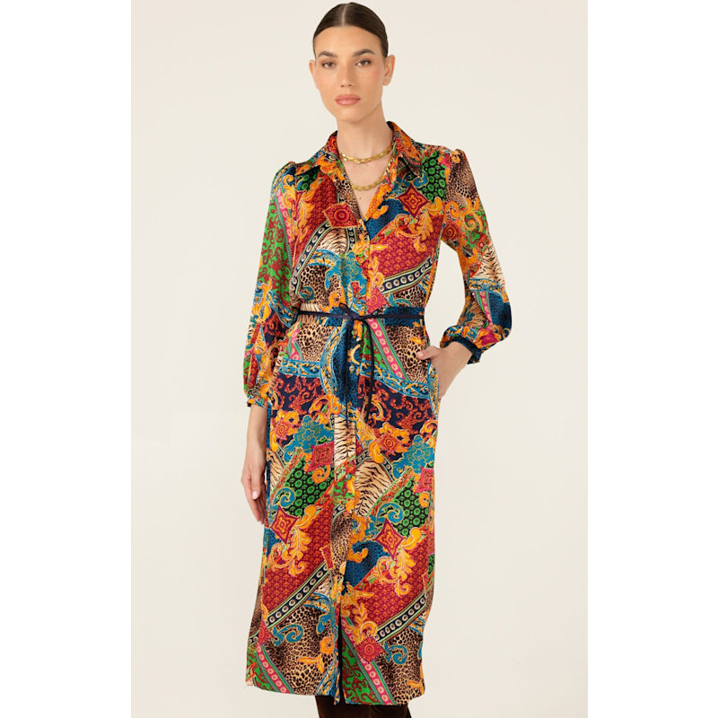 Thumbnail of Eudora Shirtmaker Dress In Multi image
