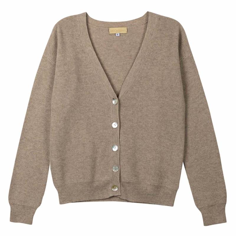 Eva Cashmere Cardigan Brown BEL CASHMERE Wolf Badger