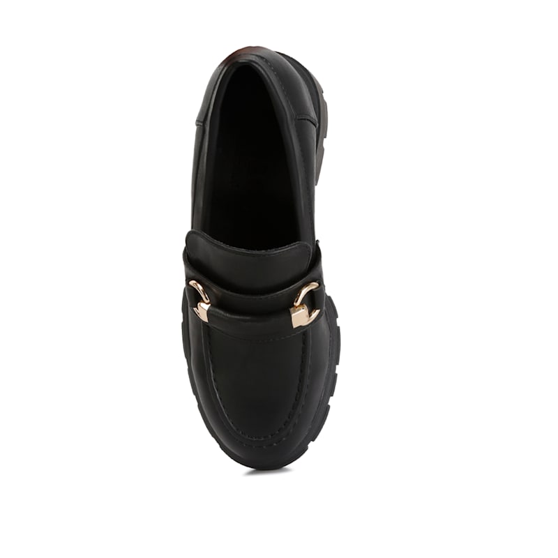 Thumbnail of Evangeline Chunky Platform Loafers In Black By Rag & Co image