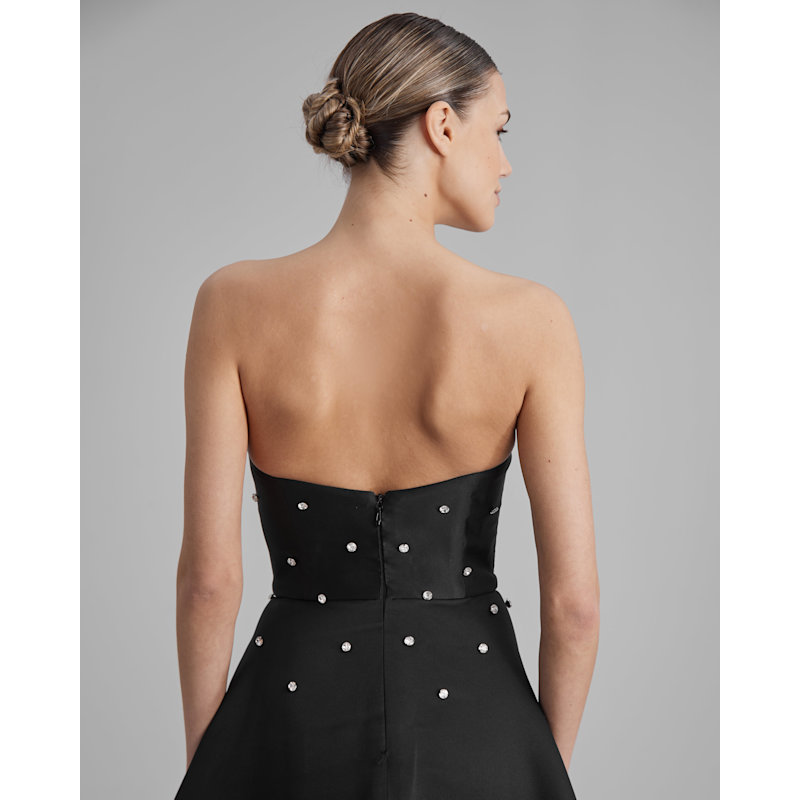 Thumbnail of Eve Dress + Diamonds | Strapless A Line Maxi Dress In Black image