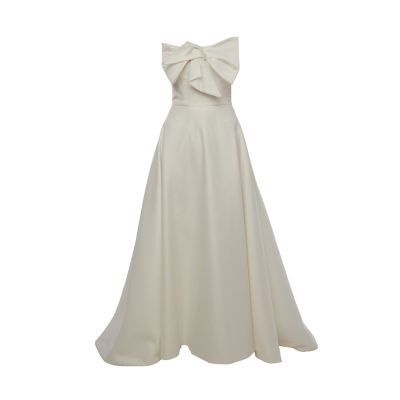 Ba Special Moments Eve Mikado Dress with Bow - White