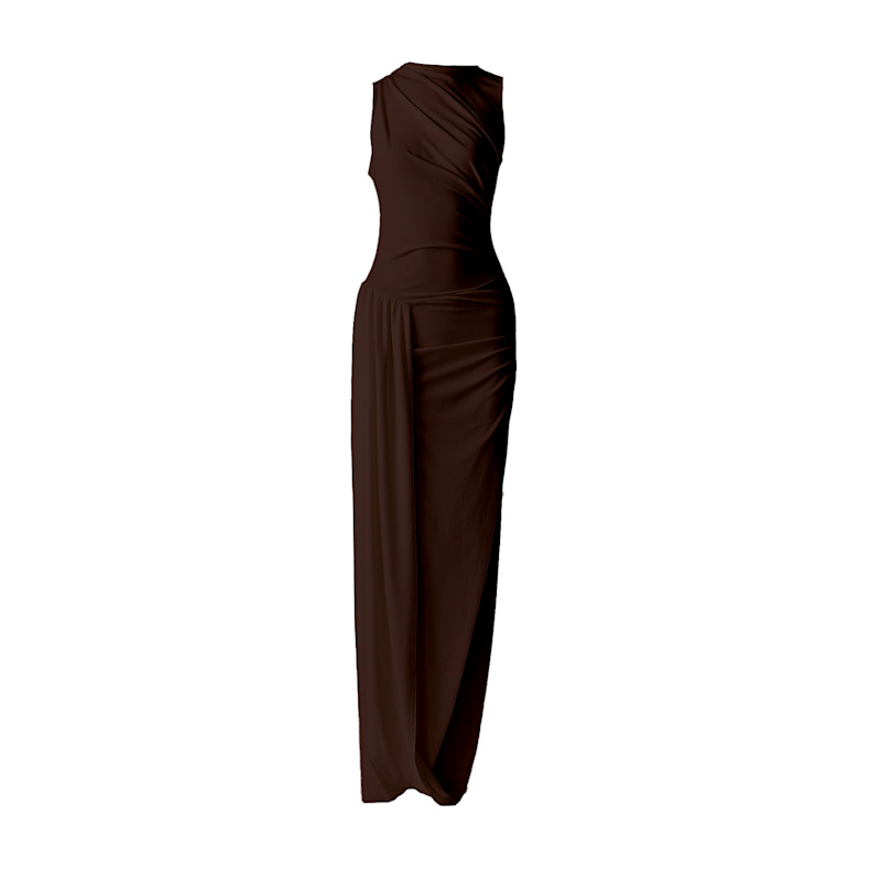 Thumbnail of Evel Brown Draped Dress image