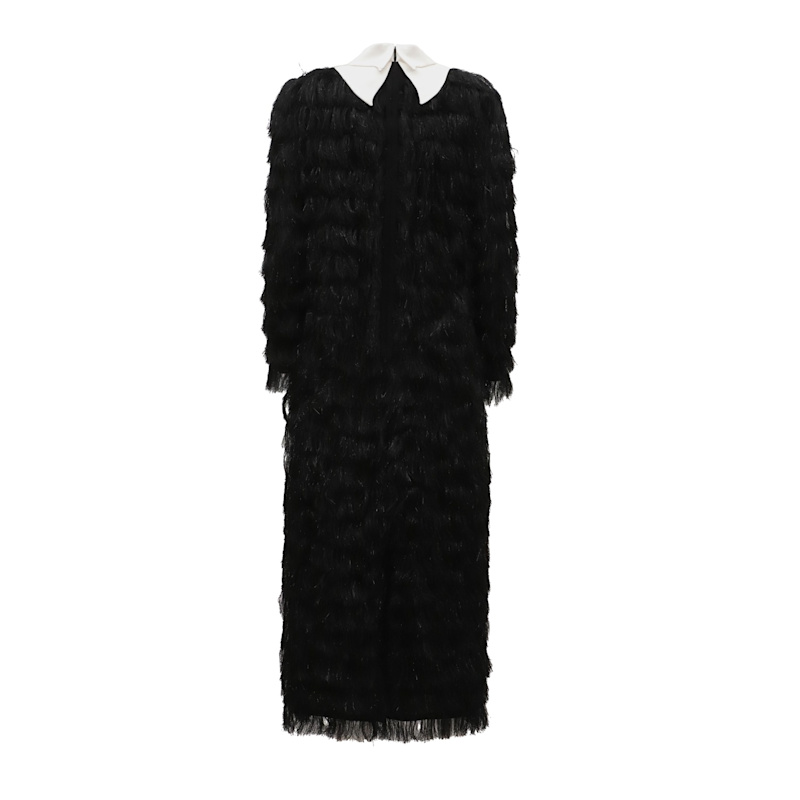 Evening Fringe Straight Loose Fit Dress  Black Sparkle | Julia Allert |  Wolf & Badger