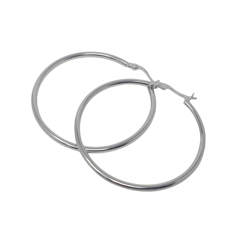 Thumbnail of Everyday Plain Sterling Silver Hoop Earrings image