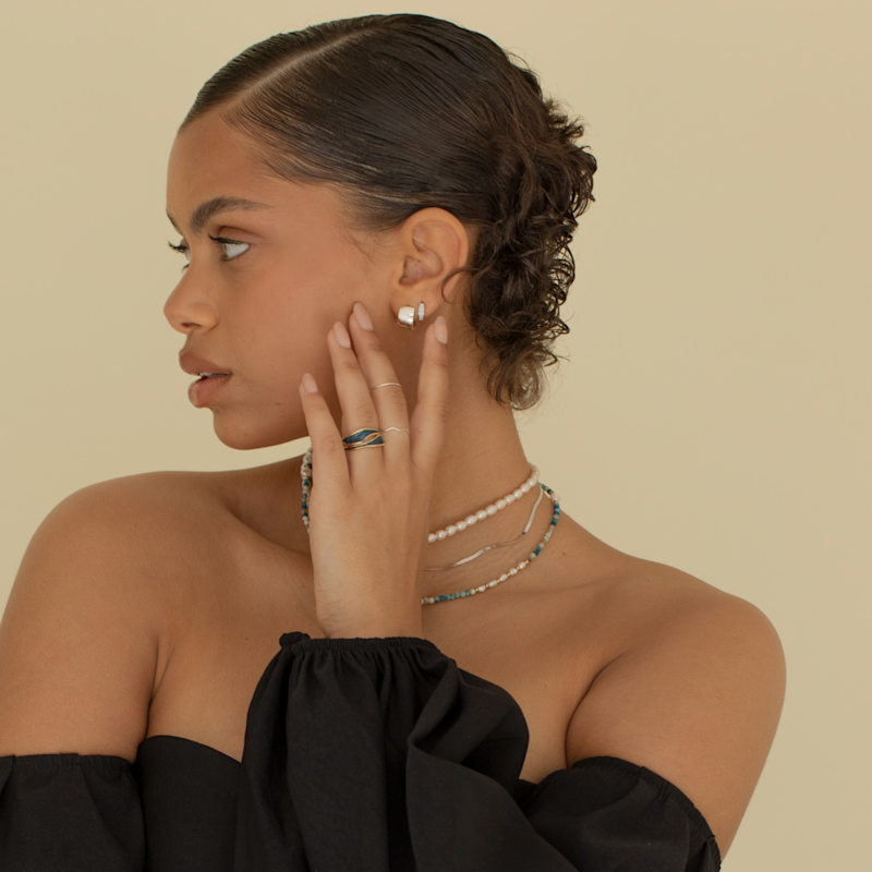 Thumbnail of Silver Easy Everyday Hoop Earrings - Zoe image