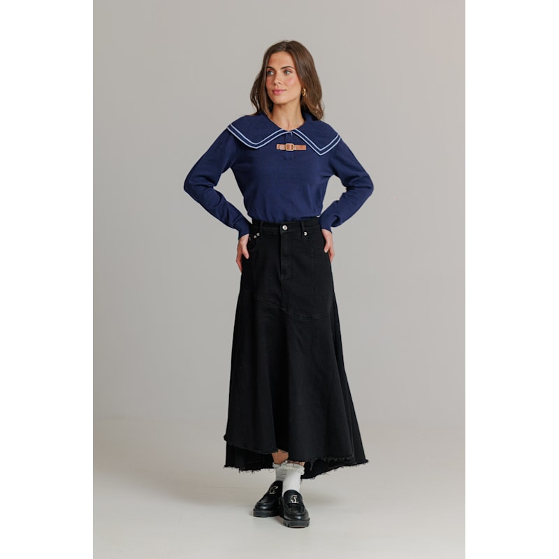 Thumbnail of Everyday Stretch Denim Skirt Black image