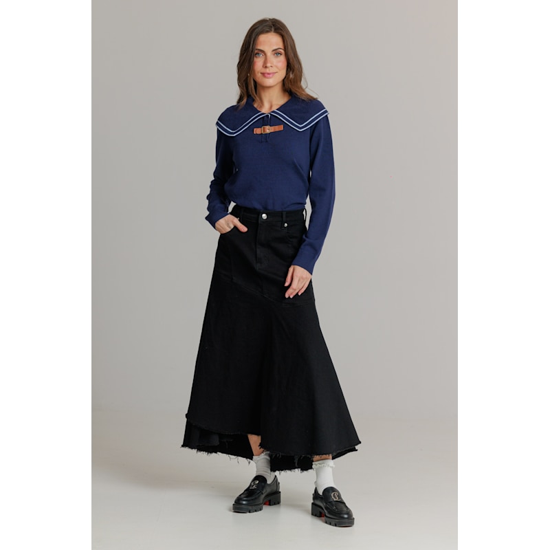 Thumbnail of Everyday Stretch Denim Skirt Black image