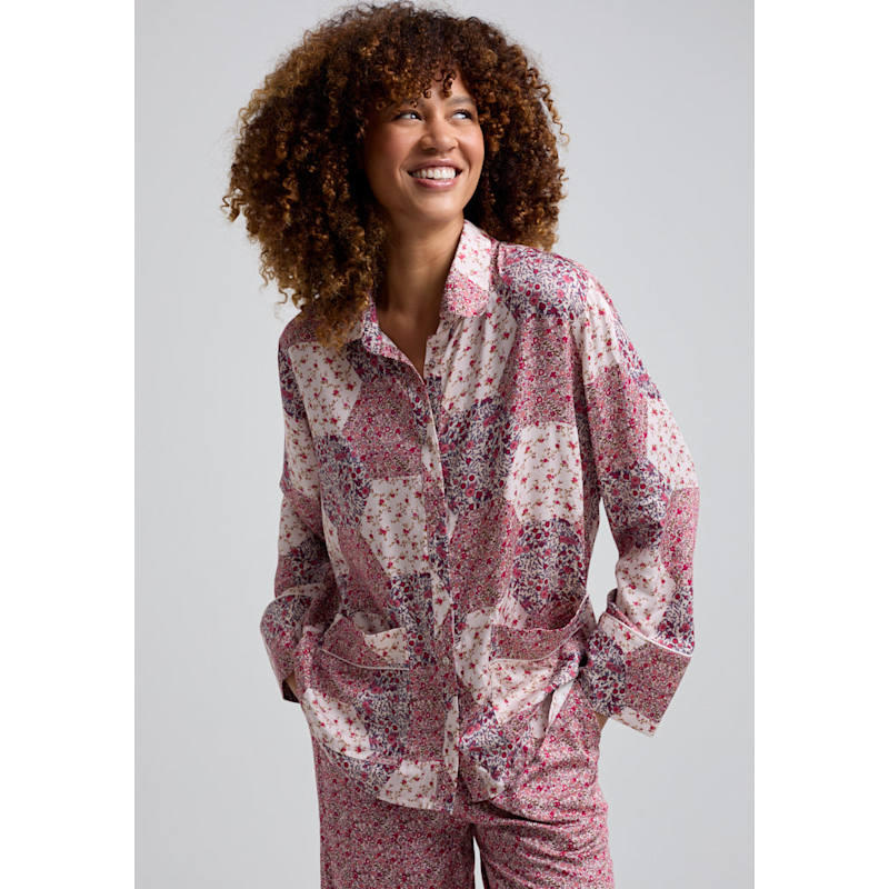 Thumbnail of Evie Aster Patchwork Pyjama Set In Pink image