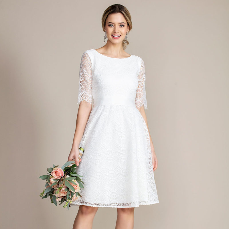 Evie Lace Wedding Dress In Ivory Lace | Alie Street London | Wolf & Badger