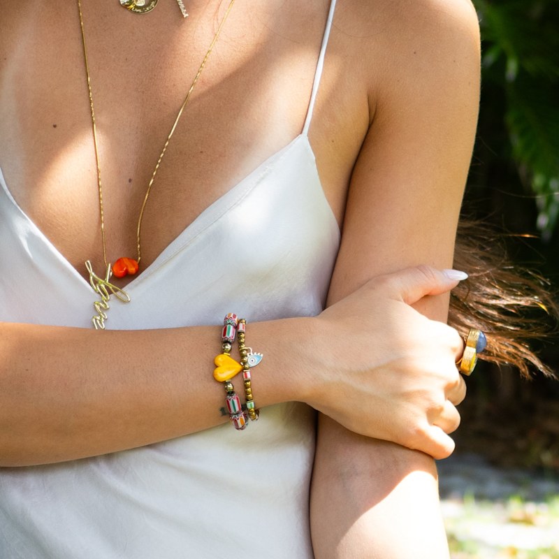 Thumbnail of Evil Eye Blessings & Beaded Love Bracelet Set - Multicolour image