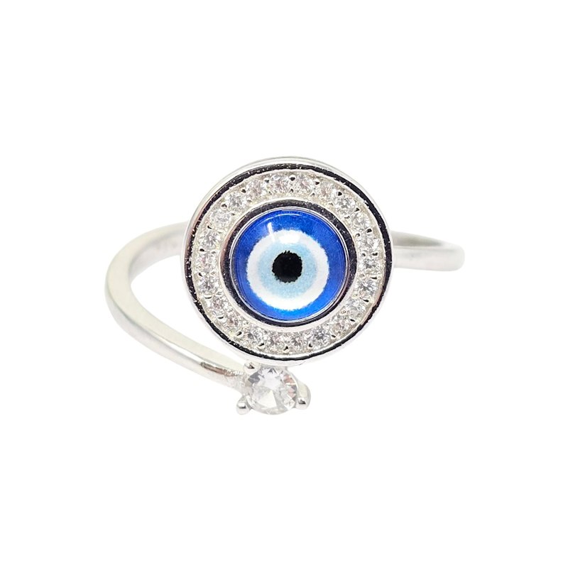 Thumbnail of Evil Eye Fidget Spinner Friendship Sterling Silver Ring image