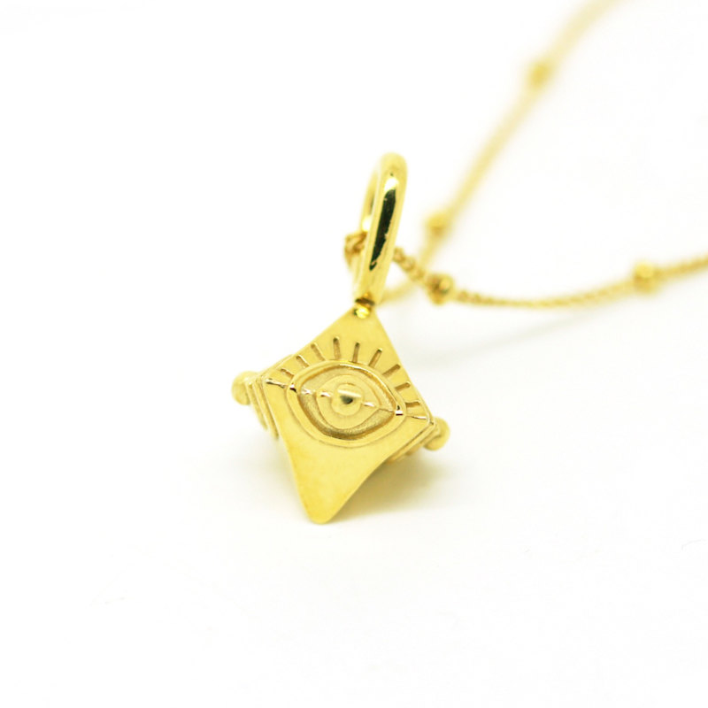 Evil Eye Gold Vermeil Necklace Wide Awake Pendant Etta Burton
