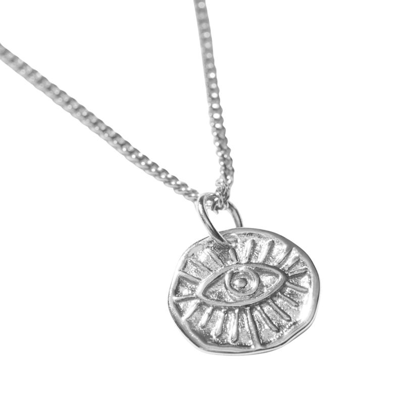 Evil Eye Necklace Silver