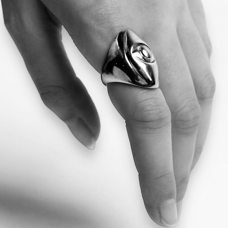 Thumbnail of Athena Evil Eye Ring White Gold image