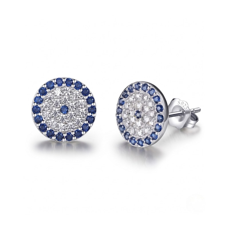 Thumbnail of Evil Eye Sterling Silver Stud Earring image