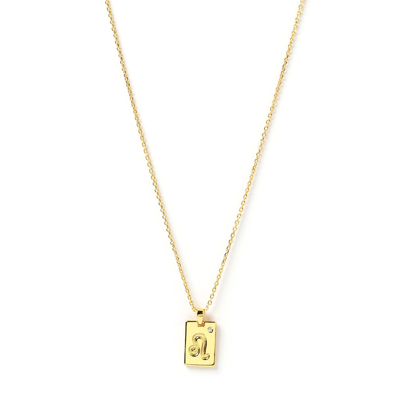 Thumbnail of Leo Zodiac Gold Tag Necklace image