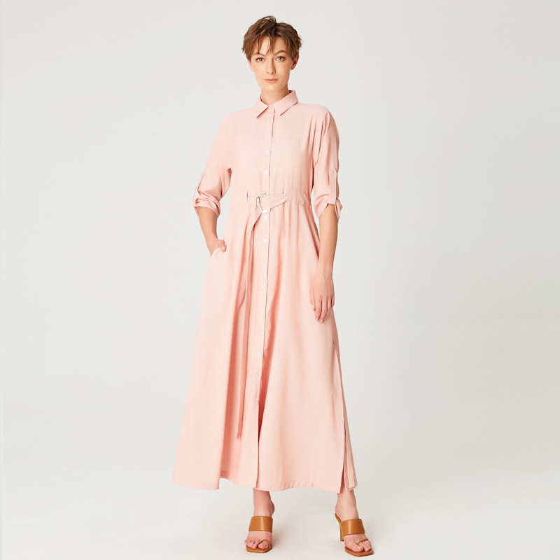 Long Minimalist Shirt Dress - Rose Gold | Smart and Joy | Wolf & Badger