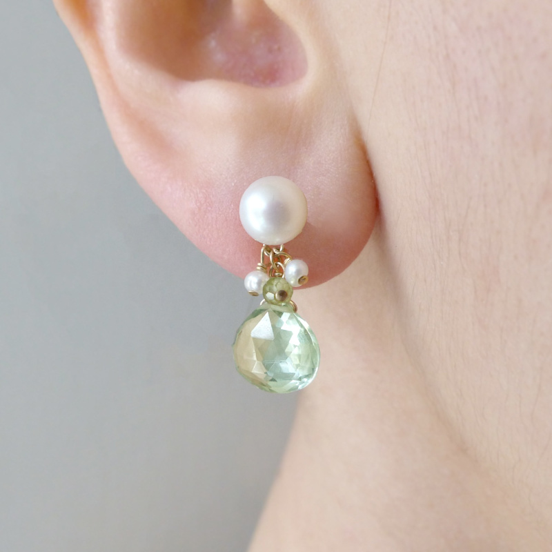 Thumbnail of Pearl Stud Drop Earrings image