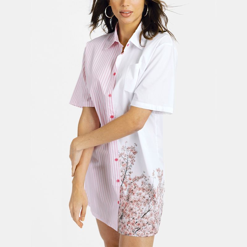Thumbnail of Two Tone Shirt Dress - Cherry Blossom image