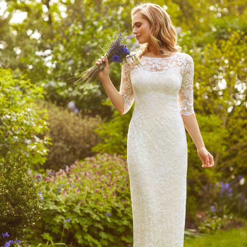Thumbnail of Lila Lace Wedding Gown In Ivory image