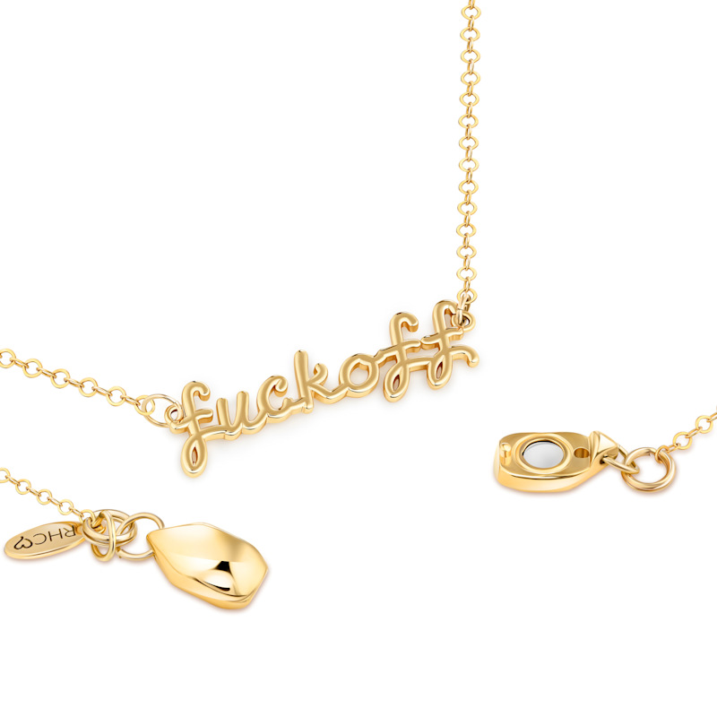 Thumbnail of Fuck Off Gold Filled 16 Inch Necklace With Magnetic Clasp image