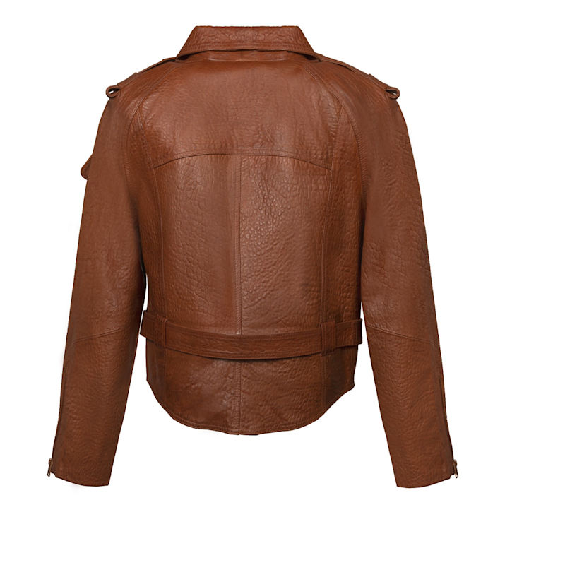 Thumbnail of Tequila Sunrise - Brown Biker Leather Jacket image