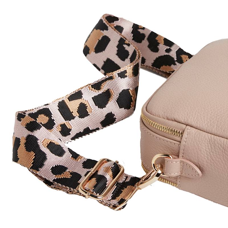 Thumbnail of Verona Crossbody Tassel Blush Bag With Light Leopard Strap image