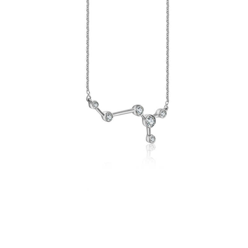 Thumbnail of Scorpio Zodiac Constellation Necklace 18K White Gold & Diamond image