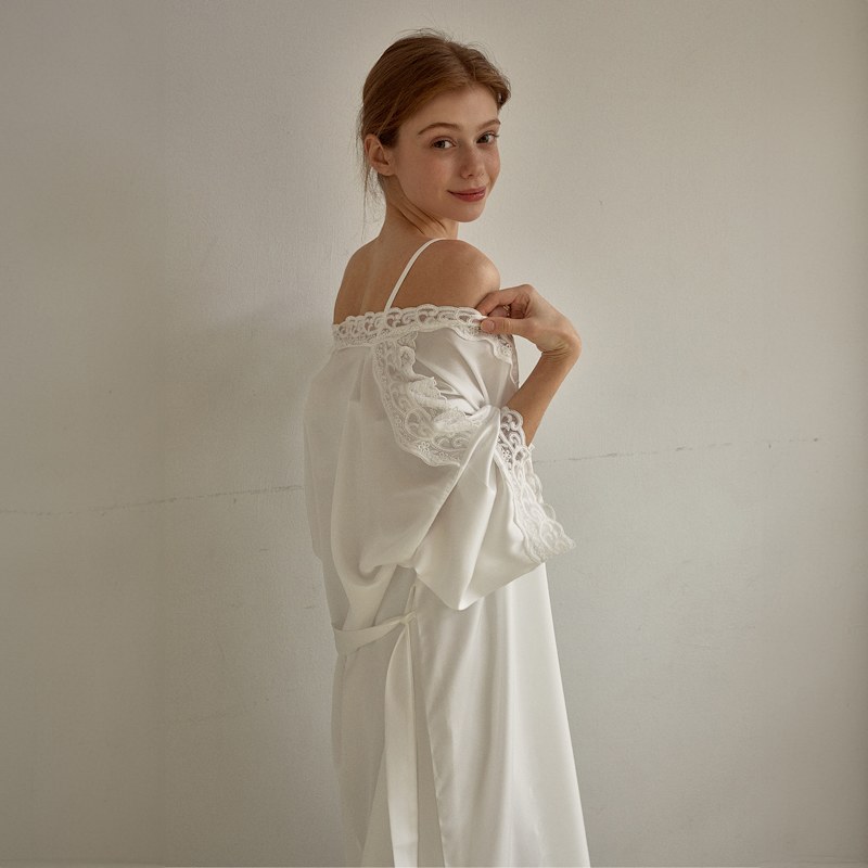 Thumbnail of Fabiola Satin Slip & Robe Ensemble image