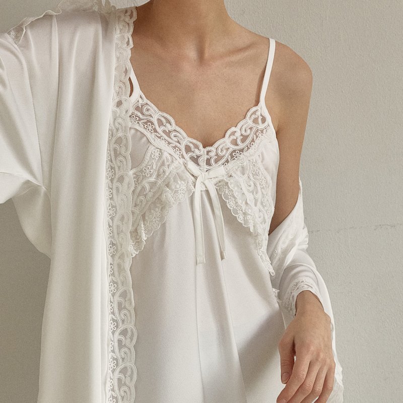 Thumbnail of Fabiola Satin Slip & Robe Ensemble image
