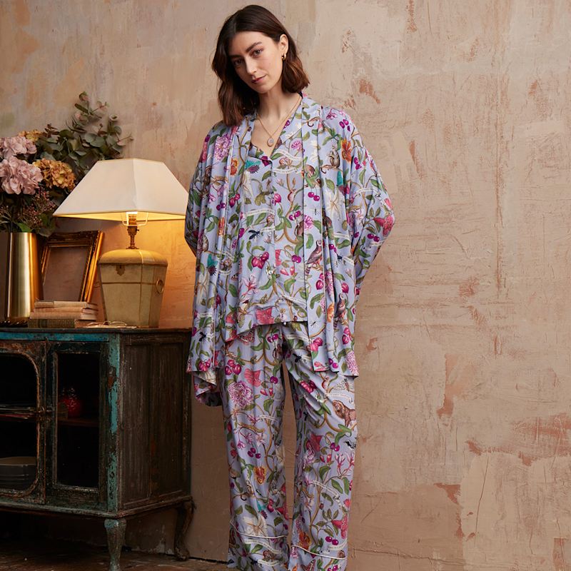 Thumbnail of Fable England Tree Of Life Blue Short Kimono image