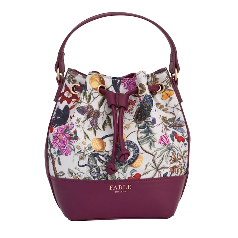 Thumbnail of Fable England X Natural History Museum Floral Engravings Bucket Bag - Plum image
