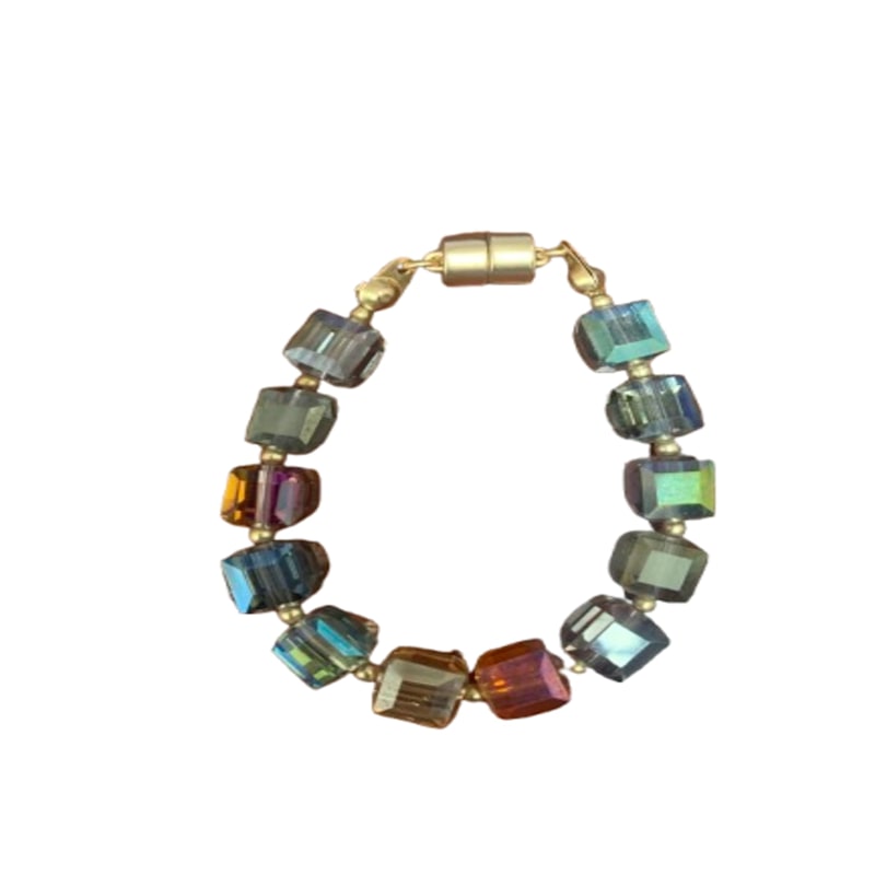 Thumbnail of Faceted Bead And Stone Multicolor Bracelet image